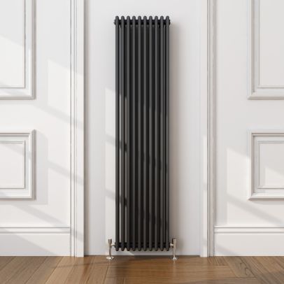 Traditional Elegant 1800x380mm Anthracite 2 Column Victorian Grey Vertical Radiator