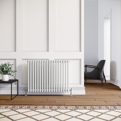 ELEGANT 600x821mm Traditional Radiator Cast Iron Style White Horizontal Radiator 3 Columns