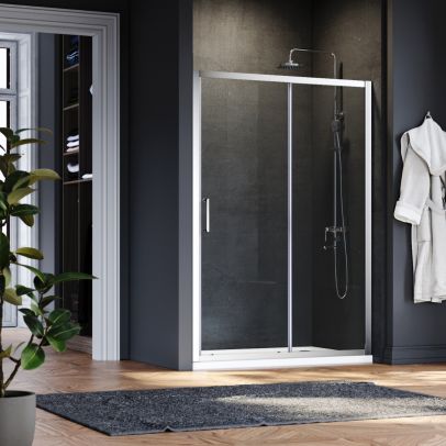 ELEGANT 1400mm Sliding Shower Door 8mm Easy Clean Nano Glass Shower Screen