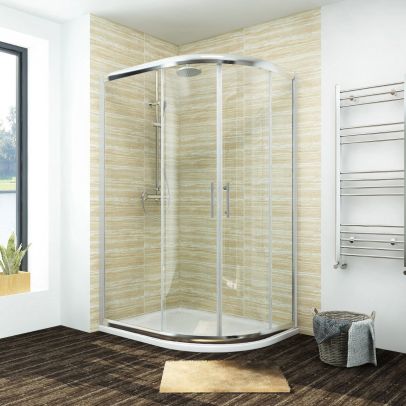 ELEGANT 1000X800mm Offset Shower Enclosure 5mm Tempered Glass - Reversible Left/Right