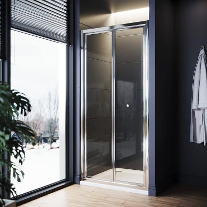 ELEGANT 800mm New Bifold Shower Enclosure with Magnetic Reversible Folding Shower Cubicle Door