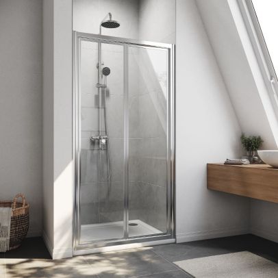 ELEGANT 1000 x 1850 Bi-Fold Shower Door Framed NBFN100