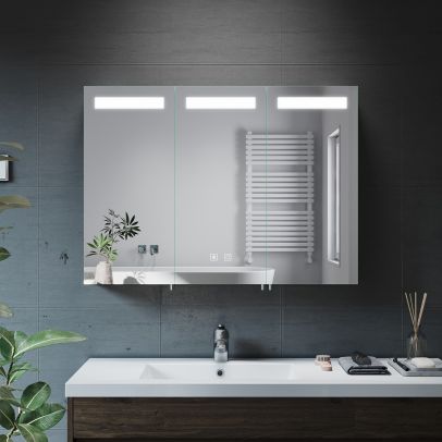 ELEGANT Bathroom Cabinets Wall Mounted with Bluetooth and Shaver Touch Swith