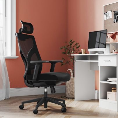 ELEGANT High Back Mesh Office Chair With Lumbar Support And Armrest