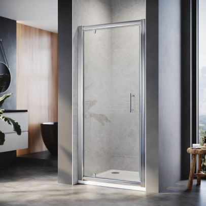 ELEGANT 900 mm Pivot Door - 6mm - Framed Shower Enclosure Set