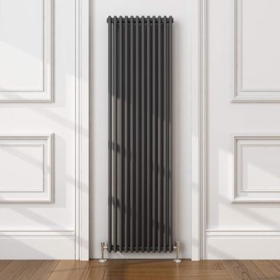 ELEGANT 1800 x 554 mm 2 Column Traditional Radiator Anthracite Double Vertical Cast Iron Radiator Grey