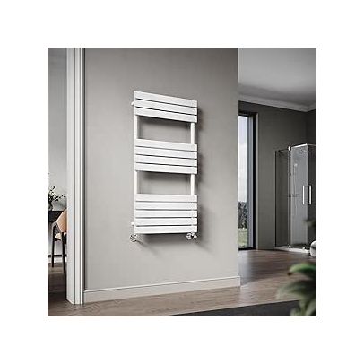 ELEGANT 1200 x 600 mm Flat Panel Heated Towel Rail White Bathroom Ladder Radiator