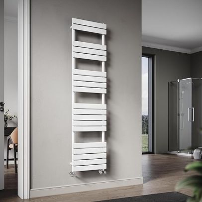 ELEGANT 1800 x 450 mm Flat Panel Heated Towel Rail Bathroom Ladder Radiator White