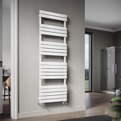 ELEGANT 1800 x 600 mm Flat Panel Heated Towel Rail Bathroom Ladder Radiator White