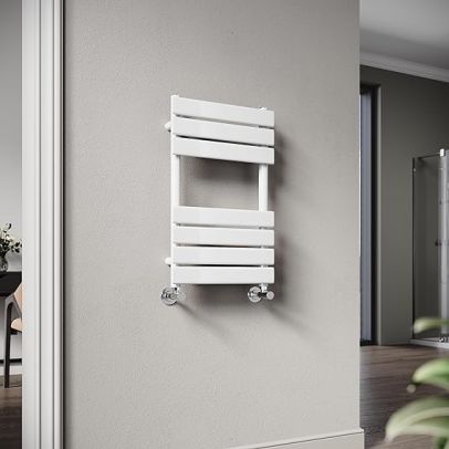 ELEGANT 650 x 400 mm Central Heating Towel Radiator Flat Panel Heated Towel Rail White