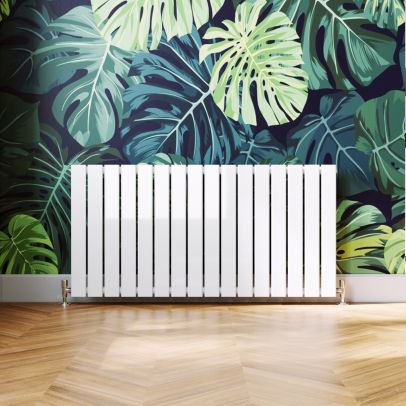 ELEGANT 600 x 1216mm White Single Flat Panel Horizontal Designer Column Radiators