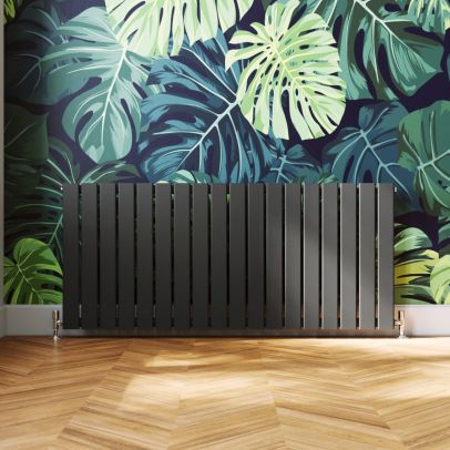 ELEGANT 600 x 1360mm Anthracite Single Flat Panel Horizontal Designer Grey Column Radiators