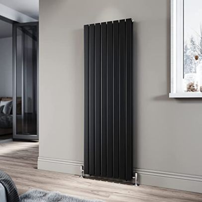 ELEGANT 1600 x 544mm Black Vertical Radiator Tall Upright Double Flat Panel Radiator