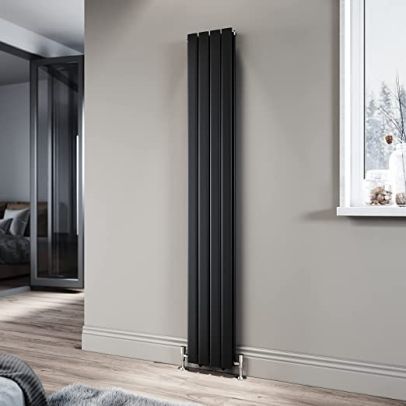 ELEGANT Black Double Panel Radiator 1800 x 272mm Modern Flat Panel Column Designer Radiator