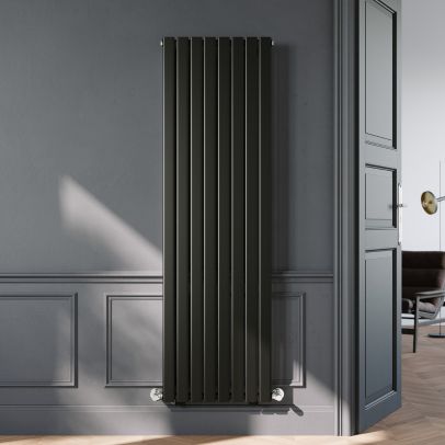 ELEGANT Black Single Panel Radiator 1800 x 544mm Modern Flat Panel Column Designer Radiator