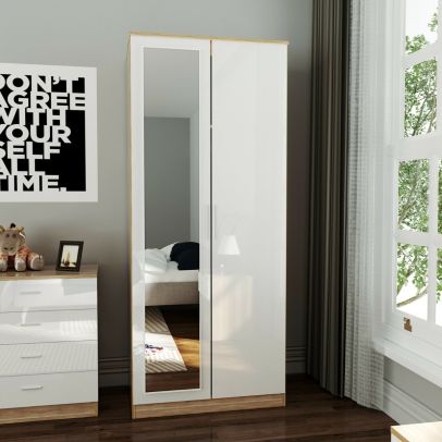 Two Door Wardrobe With Mirror