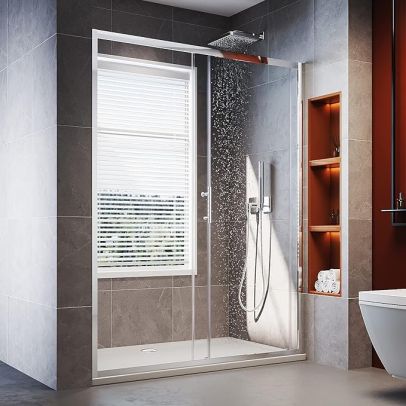 ELEGANT 1300mm Sliding Shower Door 6mm Tempered Glass Shower Screen
