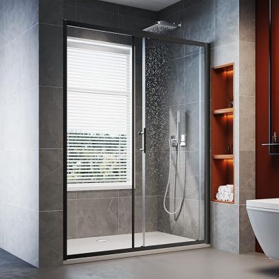 1400mm Black Sliding Shower Door SL14-B-A+SL14-B-B