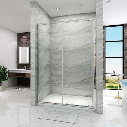ELEGANT 1400mm Sliding Shower Door 6mm Tempered Glass Shower Screen