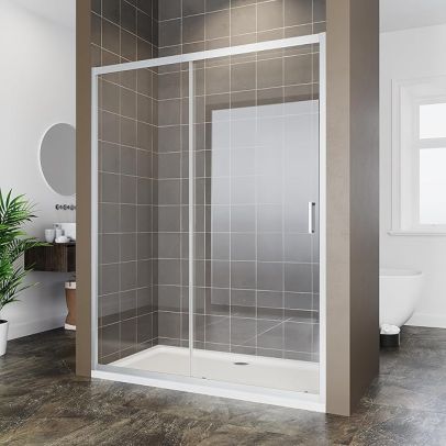 ELEGANT 1600mm Sliding Shower Shower Door SLC16+SLC16-F