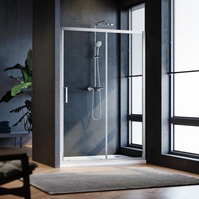 ELEGANT 1200mm Sliding Shower Door 8mm Easy Clean Nano Glass Shower Screen