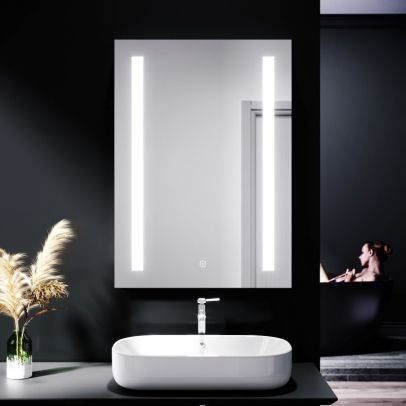 ELEGANT 500 x 700mm LED Illuminated Bathroom Mirror with Shaver Socket