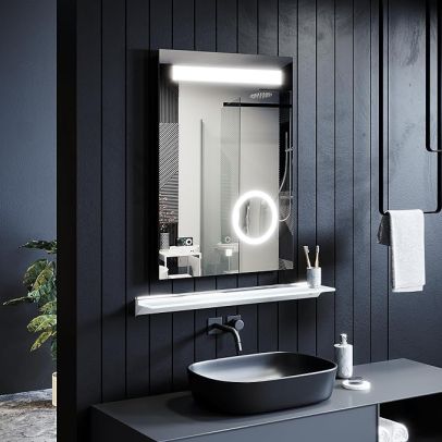 LED Bathroom Mirror with Shaver Socket