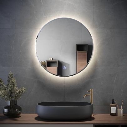 ELEGANT 600x600 Anti-Fog Touch Smart Round LED Bathroom Mirror