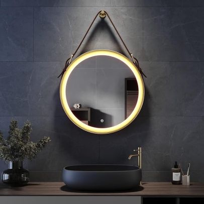 ELEGANT 600x600mm Round LED Illuminated Bathroom Warm White Mirror Touch|Demister