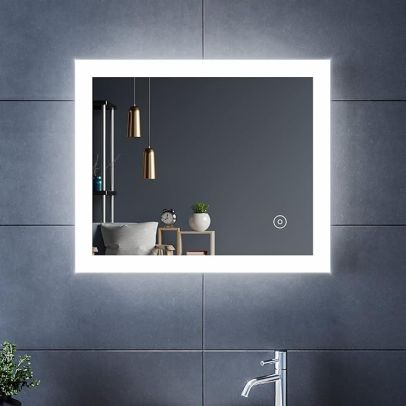 ELEGANT 600x500mm Frameless Illuminated Touch LED Bathroom Mirror