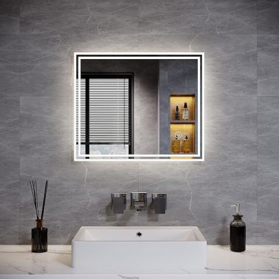 ELEGANT 600 X 500mm Touch IP4 Illuminated LED Bathroom Mirror (Horizontal/Vertical)