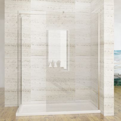 ELEGANT 1100mm Walk In Shower Cubicle Shower Enclosure 8mm Easy Clean Glass