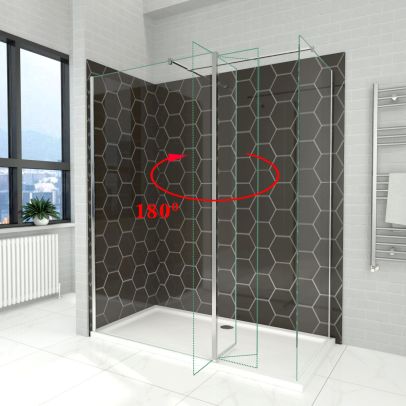 ELEGANT Wet Room Panels 6mm safety tempered glass Shower Screen Set & Return Panel
