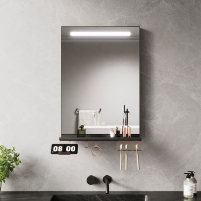 Illuminated Bathroom Mirror with Shelf