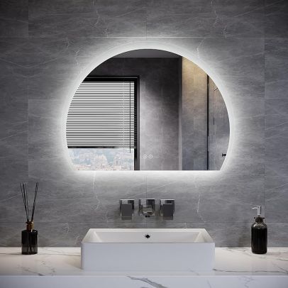 Round Cut LED Bathroom Mirror 800 x 600mm
