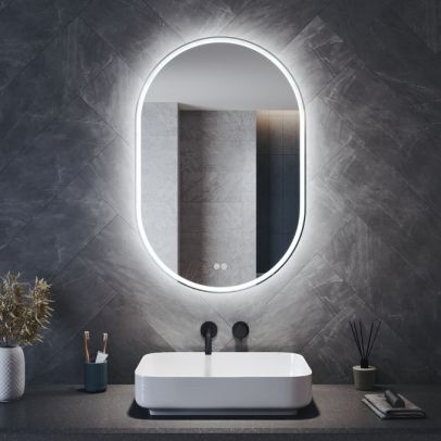 ELEGANT 900 x 600mm Oval Mirror with Anti-Fog, Touch Control & Colour Changing Light