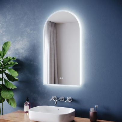 ELEGANT Arched 800 x 400mm LED Bathroom Mirror