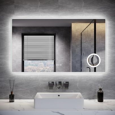 ELEGANT 1200 x 700mm Bluetooth Bathroom Mirror with Touch Sensor and Anti-Fog YBMB1003-UKEA