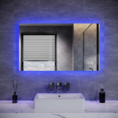 ELEGANT 1000 x 600mm LED Bluetooth Mirror with Touch Sensor, Anti-Fog and Shaving Port