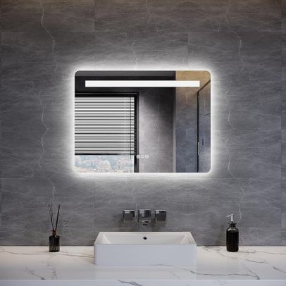 800 x 600mm Landscape LED Back-lit Bathroom Mirror with Touch Sensor and Anti-Fog YBMB1501-UKEA