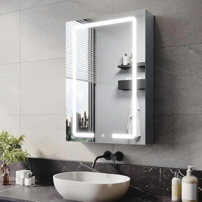 ELEGANT Bathroom Mirror Cabinet with Lights, 500 x 700 mm YBMC0101-UKEA