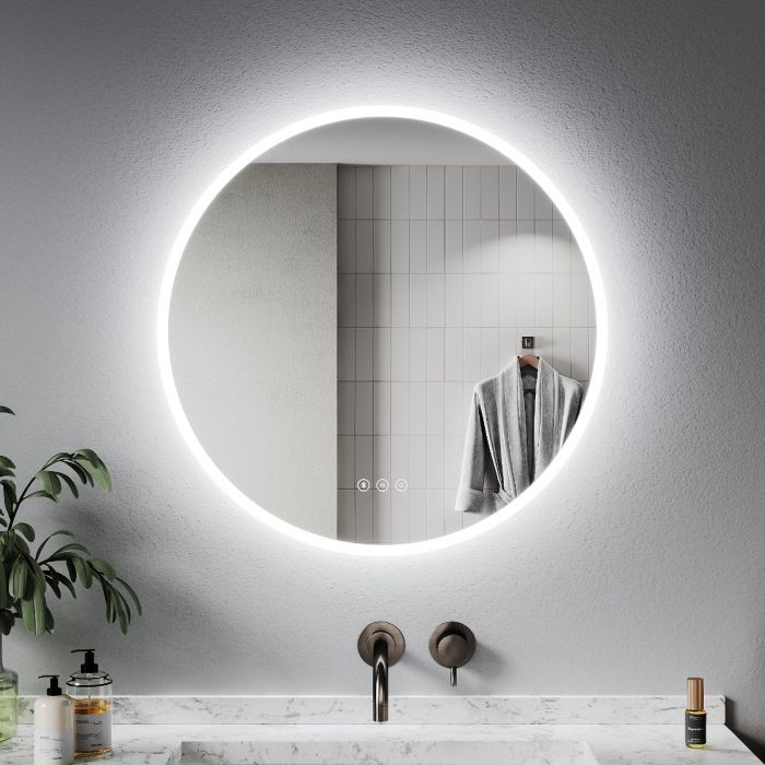 ELEGANT 600 x 600mm Round Led Bathroom Mirror with Bluetooth