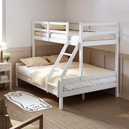 ELEGANT White Pine Wood Triple Sleeper Bed Frame Solid Wood Bunk Bed ...