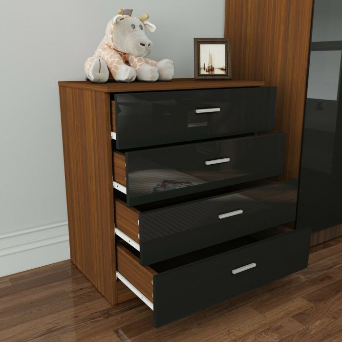 Black wooden drawers sale