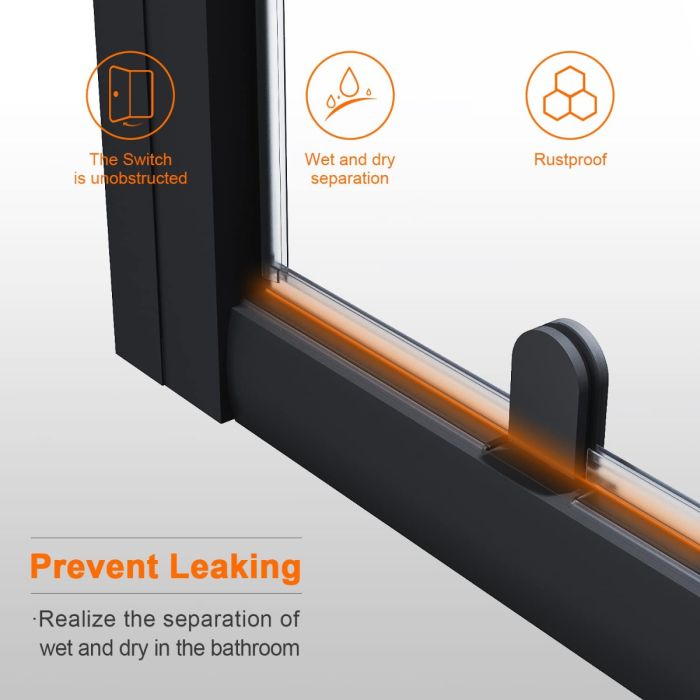 Rinse 700mm Matte Black Pivot Alloy Hinge Shower Door Enclosure 6mm Clear Clean Glass Screen Cubicle Reversible~5063021774218 04c Mp