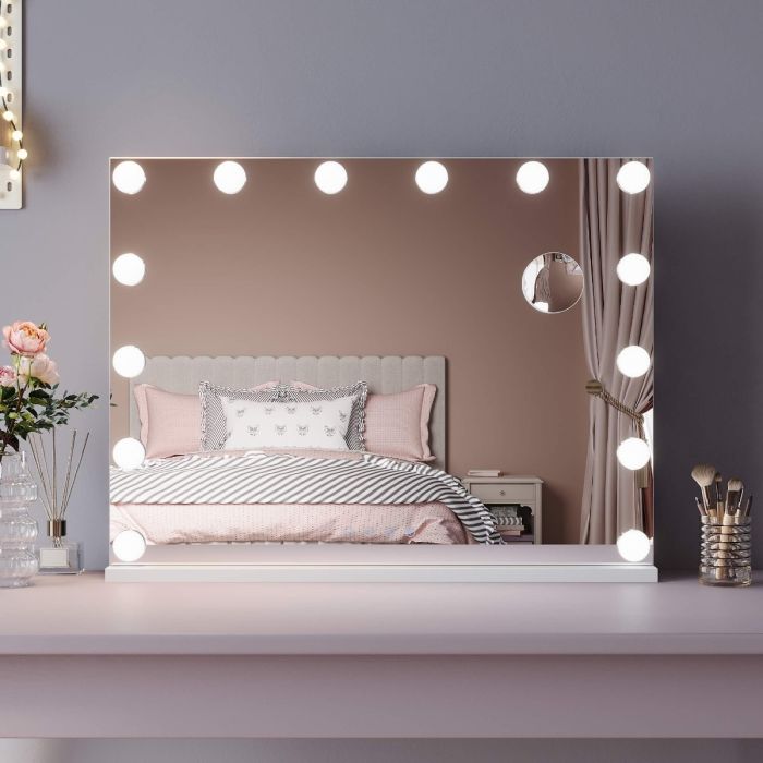 Makeup vanity mirror with lights and bluetooth store