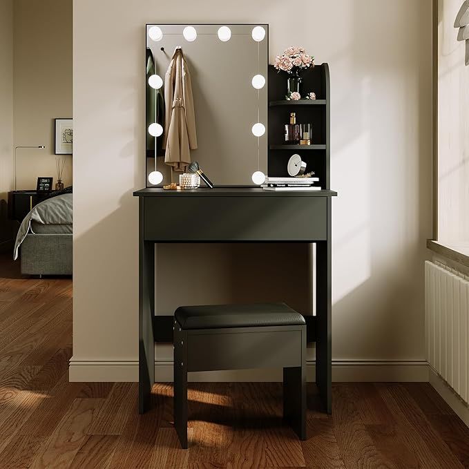 blue dress for baby girl Titoni Vanity Set with Lighted Mirror, Makeup Vanity Table with Lights main image 0
