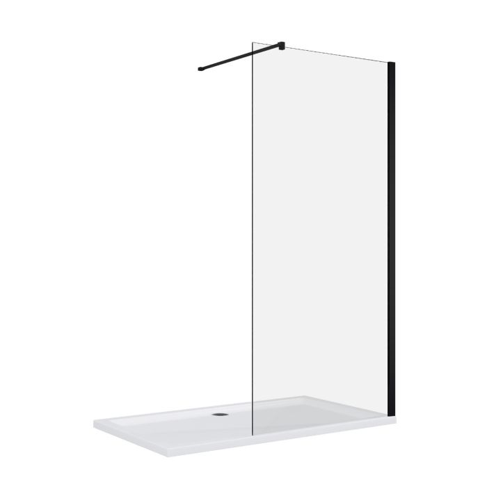 ELEGANT 800mm Walk In Shower Enclosure 8mm Easy Clean Glass Wet Room Shower Screen Panel With 1200x800mm Shower Tray Waste 15869981