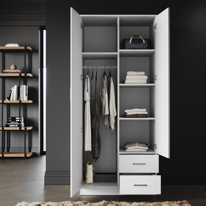 Large wardrobe with drawers sales
