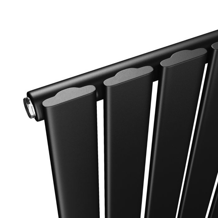 ELEGANT 1600 x 544mm Black Vertical Radiator Tall Upright Single